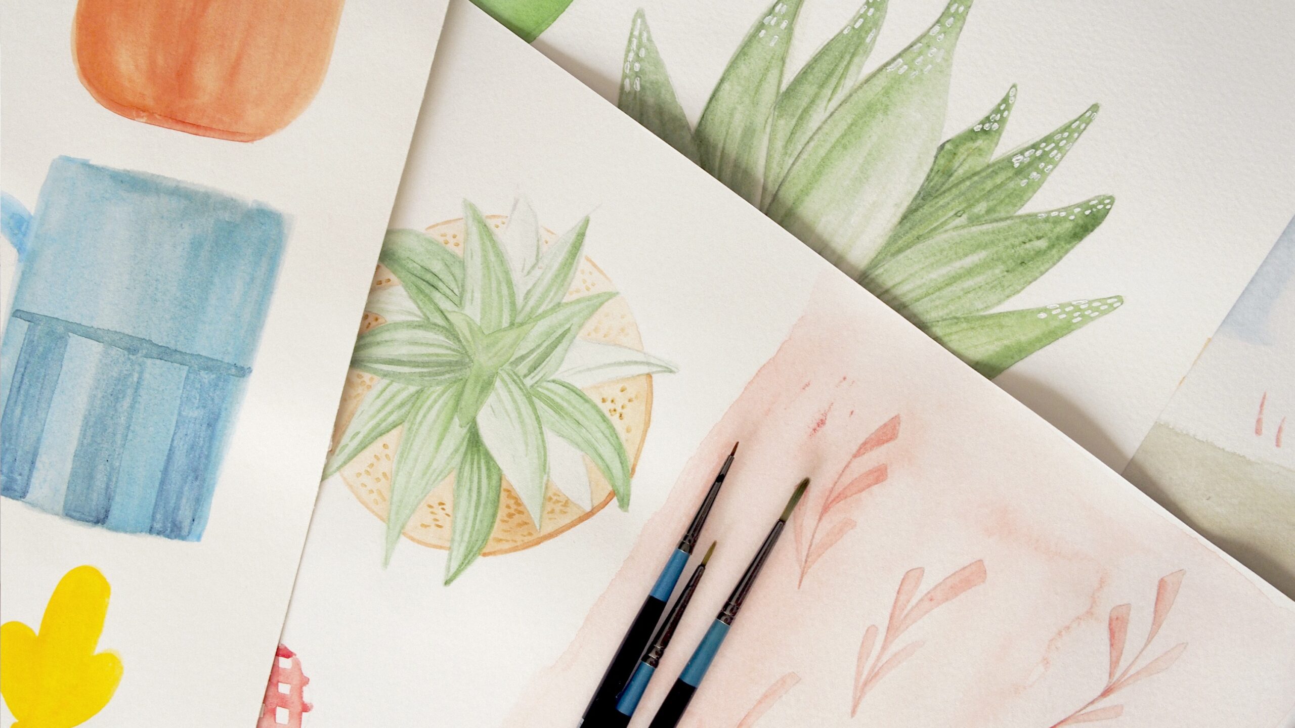 Scanned watercolor artwork — Scanned hand-painted watercolor artwork prepared for digital animation.